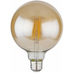 Ampoule vintage led E27 dimmable source de lumière led rétro filament, verre ambré, 7 watts 670 lumens 2700 Kelvin blanc chaud, DxH 12,5x17,5 cm