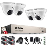 ZOSI 1080P H.264 DVR avec Disque dur 1TB, Caméra de Surveillance 2MP / 1080P, 20M Vision Nocturne, Alerte Intantanée et APP