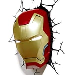 3D Deco light Marvel Iron Man Mask 3D Wall Light, Red, One Size