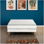 Deko Dream - Détente Ensemble matelas + sommier 160 x 200 cm - Ressorts - 7 zones - 19 cm - Équilibré