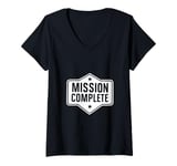 Womens Mission Complete Gaming Victory Gamer V-Neck T-Shirt