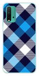 Coque en silicone imprimée compatible Xiaomi Redmi 9T Tartan Bleu