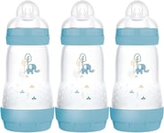 MAM Anti-Colic Baby Bottles 3-Pack, Self Sterilising, 260ml, Medium Flow Teats,