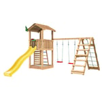 Jungle Gym Lektorn Cottage 2.1 Klättermodul Gul Rutschkana komplett inkl. Climb Modul och gul rutschkana 804-434CX