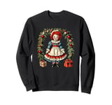 Raggedy Ann Christmas Wreath and Presents Sweatshirt