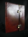 Very Large Lockable Book of Shadows or Scrap Book - Distressed Recycled Leather