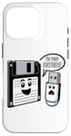 Coque pour iPhone 16 Pro Disquette vers clé USB 90s 00s Ordinateur Drôle Geek Joke