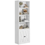 YITAHOME Bibliothèque, Étagères de Rangement avec Portes, Étagère à Livres sur Pied, Organisateur de Rangement d'affichage Haut, pour Chambre à Coucher, Salon, Bureau à Domicile, Blanc