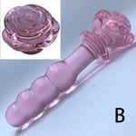 AUCUNE Sextoy,Plus récent 3 style verre gode Rose fleur forme vaginale Anal godemichet auto confort masturbateur jouets - Type B