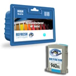 Refresh Cartridges Replacement Cyan C4907AE/940XL Ink Compatible With HP Printer