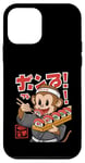 Coque pour iPhone 12 mini Singe japonais mangeant des sushis Kawaii Ramen Anime