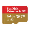 SANDISK Sandisk MicroSDXC Extreme Plus 64GB 200MB/s A2 C10 V30 UHS-I SDSQXBU-064G-GN6MA