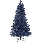 WeRChristmas Pre-Lit Sapphire Blue Christmas Tree, 350 Warm White LED Lights, 7 ft / 210 cm