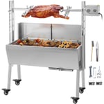 Vevor - 40KG Barbecue a Charbon Tournebroche Electrique en Acier Inox Rotissoire Four sur Pied Inoxydable 25W bbq Surface de Cuisson 84x40cm Kit de