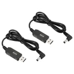 2Pcs 6W 0.66A USB Step Up Voltage Converter 5V to DC 9V 90° Angle Power Cables