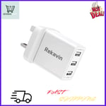 USB Plug,Multi Charger Plug Adaptor UK 5V/3A for iPhone Plug,Multiple UK