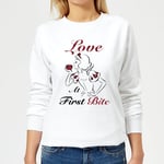 Sweat Femme Love At First Bite - Blanche - Neige (Princesse Disney) - Blanc - XS