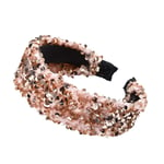 Headband Bandeau Cheveux Femme Mode Paillettes Bandeau pour Femmes Laver Le Visage Large Bandeau Femme Cheveux Sauvages Accessoires Dames Mode Chapeaux Rose