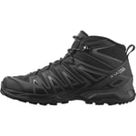 Salomon X Ultra Pioneer Mid Gore-Tex Men's Hiking Waterproof Shoes, All weather, Secure foothold, and Stable & cushioned, Black, 8
