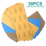 30 feuilles Papier de Verre papier abrasif grain 2500, 3000, 5000, 8000 10000 feuilles abrasives pour voiture, meubles en bois, pierre, métal, verre,