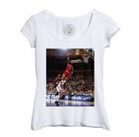 T-Shirt Femme Col Echancré Michael Jordan Poster Dunk Chicago Bulls New York