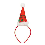 Reusable Novelty Christmas Red Santa Hat with Headband| Fun Dress Up Hair Accessory For Xmas Party, Home, or Office | Fabric Material| One Size Fits All | Quality Assured By Talking Tables