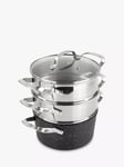 Eaziglide Neverstick2 Aluminium Non-Stick Pot 3-Tier Steamer Set