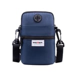 MSBXBB Moda De Los Hombres Diagonal Mini Hombro Multifunción Teléfono Móvil Bolsa Con Puerto De Carga USB Bolsa De Deportes Al Aire Libre,Blue,18X12X4CM