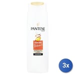 3x Pantene Shampooing 250 Ml. Eau Dure