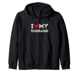 I Love My Husband Cute Romantic Wife Valentine's Day Apparel Zip Hoodie