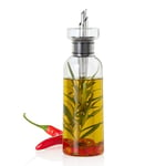 AdHoc BZ80 AromaPour Borosilicate Glass Oil Dispenser or Vinegar Dispenser Elegant Olive Oil Bottle with Stainless Steel Spout Ideal for Pumpkin Seed Oil or Vinegar Airtight, 300 ml