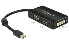 DELOCK – Adapter mini DisplayPort 1.1 male to VGA / HDMI / DVI female Passive black (62631)