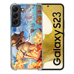 Tempered Glass Reinforced Case for Samsung Galaxy S23 Manga One Piece Ace Color