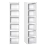 HOMCOM Lot de 2 étagères colonnes Armoire de Rangement CD-DVD 6 + 6 Compartiments dim. 21L x 19l x 88H cm capacité Max. 160 CD Blanc