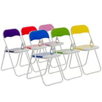 Coloured Padded Folding Chairs - Pack of Six - By Harbour Housewares - Pink