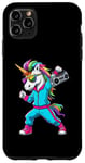 Coque pour iPhone 11 Pro Max Licorne dans les années 80 avec enregistreur cassette