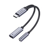 SOOMFON Adaptateur Audio USB C Jack 3.5mm et Chargeur 2 en 1 Adapteur Type C Jack et Chargeur Compatible avec Samsung Galaxy S21 S20 Ultra Note20, Huawei P40 Mate 40 Pro, Pixel 4/3/2/XL