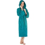 CelinaTex Montana Peignoir De Bain Capuche De Couleur Unie Longue Poches Appliquées Surpiqúre Femme Homme Unisexe Pur Coton XXXL bleu turquoise