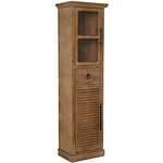 DRW Armoire avec 1 tiroir et 2 Portes en Bois de Sapin Couleur chêne 46 x 33,5 x 167 cm