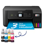 Epson Ecotank Et-2825 - Multifunksjonsskriver - Farge - Ink-Jet - Påfyllbar - A4 (Medie) - Opp Til 10 Spm (Trykking) - 100 Ark - Usb, Wi-Fi - Svart