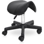 Tabouret de massage tabouret selle ergonomique pivotant 360° hauteur réglable revêtement synthétique noir - Homcom