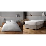 Silentnight Supersoft Collection White Duvet Cover Set. Supersoft Snuggly Easy Care Duvet Cover & Supersoft Double Fitted Sheet - White Deep Fitted Bed Sheets with Elasticated Hems