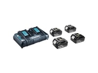 Makita Powerpack Lxt - Batterilader + Batteri 4 X - Li-Ion - 5 Ah - 90 Wh - 2 X Batterier Lader