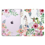 MoKo for iPad Air 13 inch Case M2 2024, iPad Air 13 Case with Soft Translucent Frosted TPU Back Cover, Slim Smart Folio Protective iPad Air 13" Case, iPad Air 13 inch Cover,Fragrant Flowers