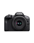 Canon EOS R100 (Boîtier)+Objectifs pour Hybride RF-S 18-45mm & RF-S 55-210mm, Appareil Photo APS-C de 24,1 Mpx, AF CMOS Dual Pixel, Vidéo 4K, Prise de Vue en Continu jusqu'à 6,5 IPS, Wi-Fi & Bluetooth