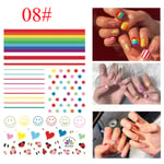 Hyuna Style Nail Stickers Colorful Flower Small Fresh 08
