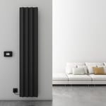 Carisa Boreas S Radiateur Électrique Vertical -Éco-énergétique, Design Moderne, Noir, 180 x 37 cm