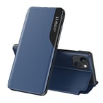 QIWEIQING Coque pour iPhone 12 Mini Cuir Clear View Étui à Rabat Étui Housse Coque 360 Antichoc Anti-Rayure Flip Folio Stand Support Coque pour iPhone 12 Mini 5.4" Cover Case. Blue QH3