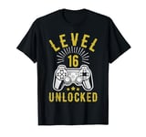 16 Years Old Boy Level 16 Unlocked 16th Wedding Anniversary T-Shirt