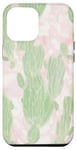 Coque pour iPhone 14 Pro Max Plante abstraite en marbre motif cactus